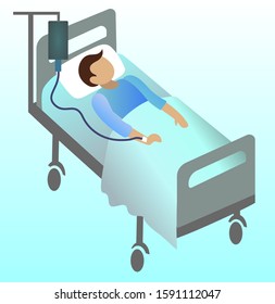 a man lying in the hospital