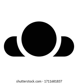 Man lying on back View head shoulders icon black color vector illustration flat style image