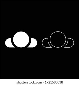 Man lying on back View head shoulders icon outline set white color vector illustration flat style image