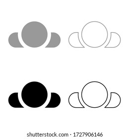 Man lying on back View head shoulders icon outline set black grey color vector illustration flat style image