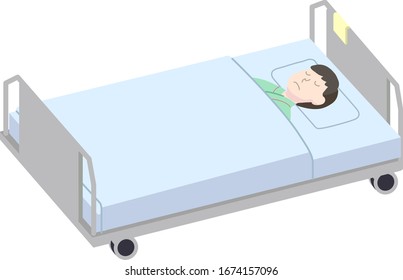 A man lying on the bed and sleeping