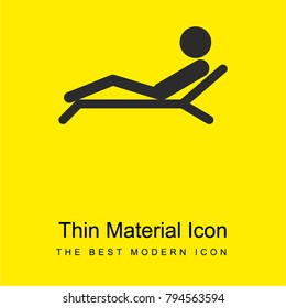 Man lying on a deck chair of a spa bright yellow material minimal icon or logo design