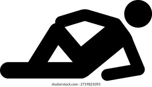 Ein Mann, der auf einem Icon auf dem Boden liegt.