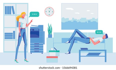 Man Lying on Sofa Having Communication or Talk.