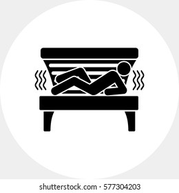 Man Lying In Solarium Tanning Bed Icon