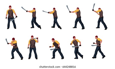 man with machete set 01