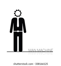man machine icon vector silhouette