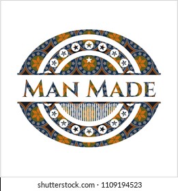  Man Made arabesque badge. arabic decoration.