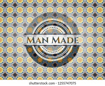 Man Made arabesque badge. arabic decoration.