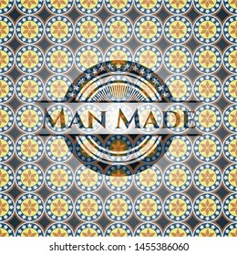 Man Made arabesque emblem background. arabic decoration.