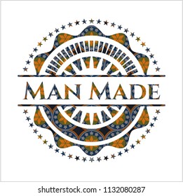 Man Made arabesque style badge. arabic decoration.