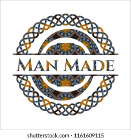 Man Made arabesque style badge. arabic decoration.