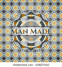 Man Made arabic emblem background. Arabesque decoration.
