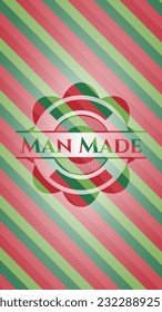 Man Made christmas emblem. Vector Illustration. Detailed. 