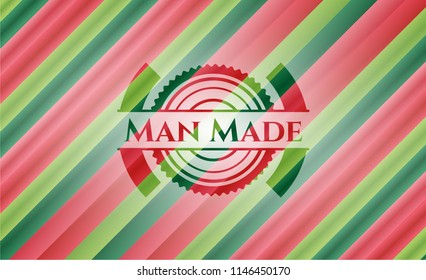 Man Made christmas style badge..
