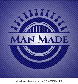 Man Made emblem with denim texture