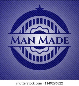 Man Made emblem with denim texture