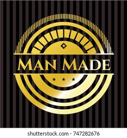 Man Made gold shiny badge