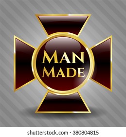Man Made golden badge