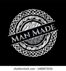 Man Made on chalkboard. Vector Illustration. Detailed.