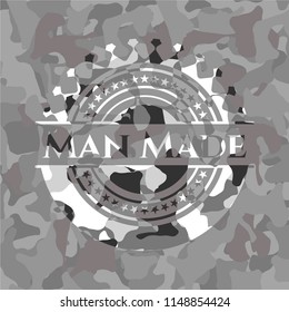 Man Made on grey camo pattern
