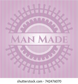 Man Made pink emblem. Vintage.