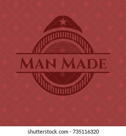Man Made realistic red emblem