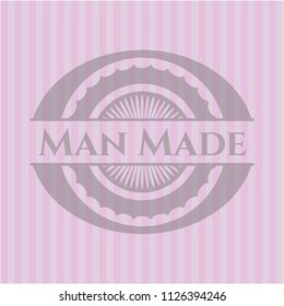 Man Made retro style pink emblem
