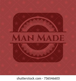 Man Made retro style red emblem
