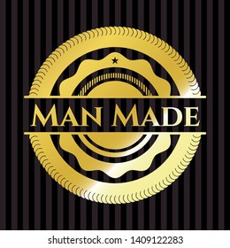 Man Made shiny emblem. Vector Illustration. Detailed.