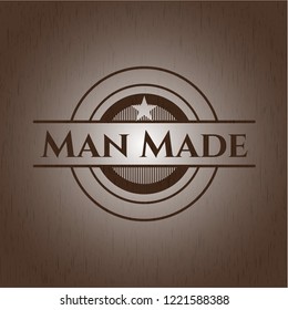 Man Made vintage wood emblem