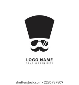 man magician logo icon vector. Abstract graphic in simple flat illustration style.