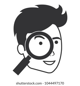 man with magnifying glass