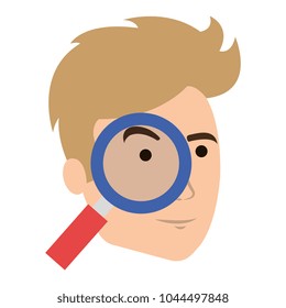 man with magnifying glass