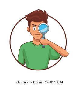 man with magnifying glass
