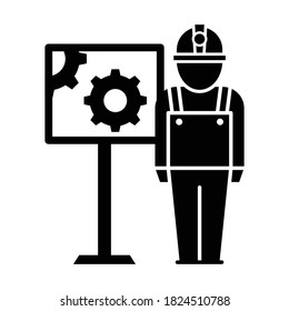 
Hombre con el icono del vector de mantenimiento que puede modificar o editar fácilmente

