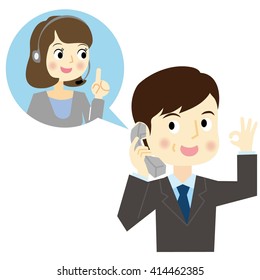Man to make a call to the call center
