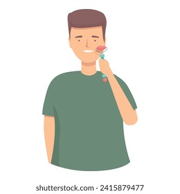 Man make face massage icon cartoon vector. Face beauty. Facial problem