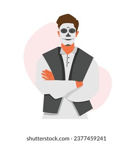 Man with make up wearing custom helloween