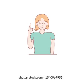 Man makes positive gestures. Hand drawn style vector design illustration. Beautiful freehand drawing of a man.