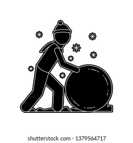 man makes a snow ball icon. Element of Winter for mobile concept and web apps icon. Glyph, flat icon for website design and development, app development