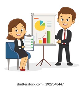 Man making business presentation in front of group of people