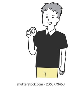 A man making a circle with his fingers