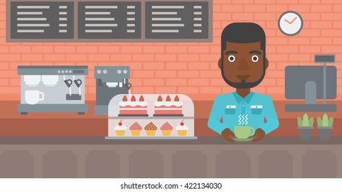Man making coffee.