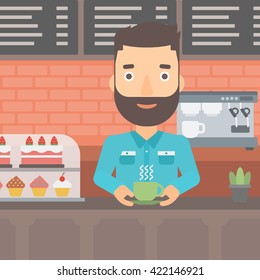 Hombre haciendo café.
