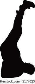 ein Mann, der einen Körper macht, Silhouette, Vektorgrafik