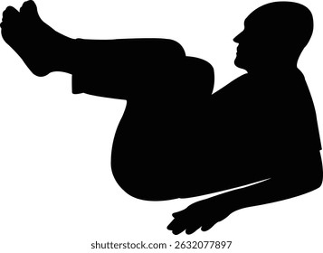 a man making exercise, silhouette vector