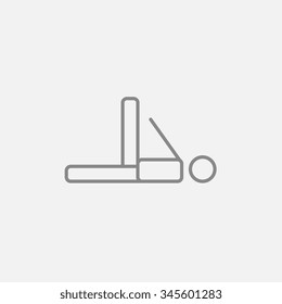 Man making exercises line icon for web, mobile and infographics. Vector dark grey icon isolated on light grey background.