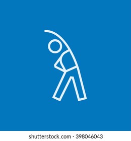 Man making exercises line icon.