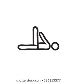 Man making exercises vector sketch icon isolated on background. Hand drawn Man making exercises icon. Man making exercises sketch icon for infographic, website or app.